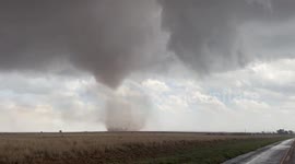 Tornado rips through fields in Lamb County, Texas.