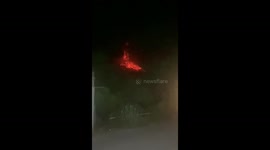 Mount Lewotobi volcano spews lava during eruption in Indonesia
