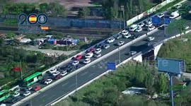 Spain: Aerial footage shows disruption in Madrid during major power outage