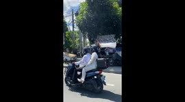 Thrust married! Bride and groom ride home from wedding on motorcycle