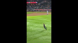 Runner Tackled By Security On Baseball Field