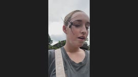 Giant Spider on Woman's Face