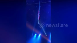 Circus acrobat plummets to ground as safety cable snaps