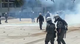 Greek university campus turns into battleground as student activists clash with officers over police presence