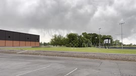 Shelf cloud moving through Alma, AR with finger like clouds