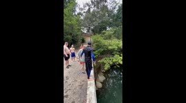 Courageous 70-Year-Old Take 6-Meter Leap Into River