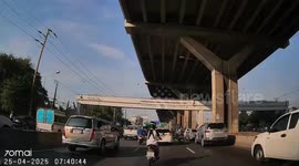 Distracted rider crashes into back of car and is inches from head being struck