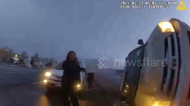 Dispatcher Turns Hero After Icy Rollover Crash in Boulder, Colorado