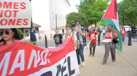 US: Pro-Palestinian demonstration held in Washington DC on 100th day of President Trump's second term