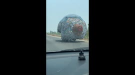 Pickup truck overloaded with THOUSANDS of empty bottles
