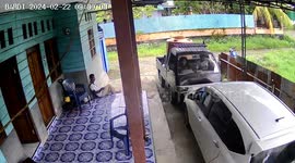 Pickup driver hits parked car in Papua compound