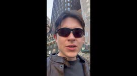 Two men imitate bird sounds in New York City
