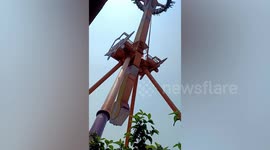 Ride traps students upside down in one-in-ten-thousand freak accident