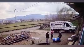 Oil drum explodes while being cut with up angle grinder