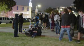 US, Los Angeles: Westwood Palestine Protest At UCLA With Sound On Tape