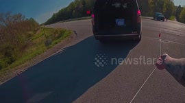 Cop hit by suspect's getaway car while trying to deploy stinger strip