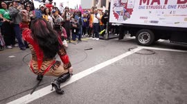 International workers day in Los Angeles, California, One Struggle, One Fight, Workers Unite!