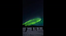 Ethereal aurora substorm lights up sky above Alaska