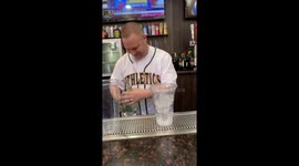 Here I am on Fremont Street Experience in Las Vegas, Nevada having David make me his famous Long Island drink.
