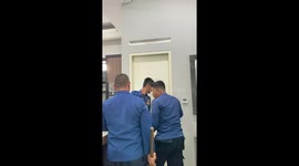 Firemen break down bathroom door to rescue girl trapped inside