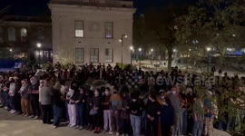 US: Protest at Gaza encampment at Yale’s Beinecke Plaza