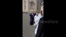 Vatican City: Vatican employees line to bid farewell to Pope Francis
