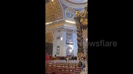 Vatican City: A Massive Queue Inside St. Peter's Basilica Before Pope Francis' Departure