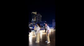Couple kicks off a new chapter in their life with hugs and kisses