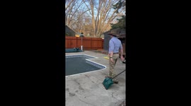 He Isn’t Going to Make It Across The Pool