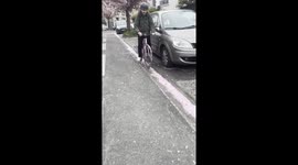 Biking on Street Flowers