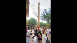 Amusement park ride catches fire in China