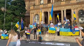 Stand with Ukraine rally pays respect to Victoria Roshchyna - Sydney, Australia