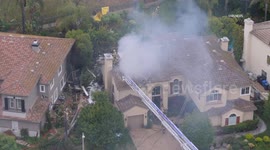 US, Los Angeles: Simi Valley Plane Crash Aerials Part 2