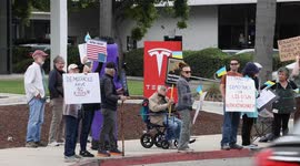 US: Tesla Protest Continues in Santa Barbara