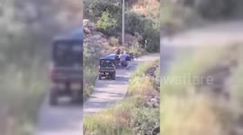 Israeli Settler Harasses Palestinian Farmer Near Farkha in West Bank