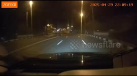 UAV explodes in front of vehicle during Russian attack in Kharkiv