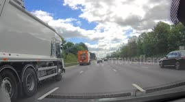 Birmingham resident gets excited and sad about convoy of bin lorries on British motorway