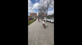 Man Falls From Bike Filming Girlfriend Running