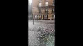 Pairs roads turn into rivers from hailstorm flash floods