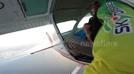 Woman has emotional rollercoaster on first sky dive