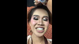 Beauty queen uses correction fluid to whiten her teeth