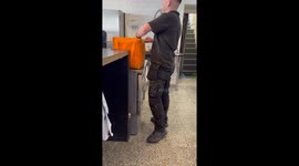 Prank with python surprises delivery driver in Treorchy