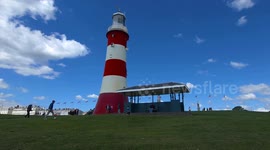 Seaton Tower Lighthouse on the plymouth hoe , Devon uk