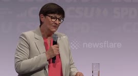Germany: SPD's Esken delivers remarks amid CDU/CSU–Social Democrat coalition signing
