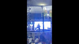 Camera Man Falls Through Stage