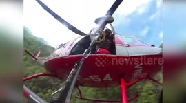 Italy: Man Rescued From Riverbed in Val Sessera by Helicopter and Rescue Teams