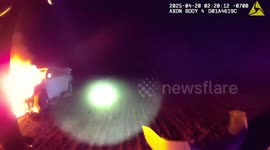 US: Deputy Drags Unconscious Driver From Burning Car Caught On Bodycam