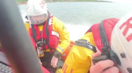 RNLI saves birdwatcher with dislocated shoulder from fall on rocks