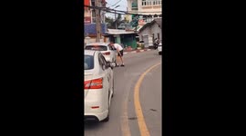 Furious tourist 'attacks locals in road rage' incident in Thailand