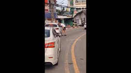 Furious tourist 'attacks locals in road rage' incident in Thailand